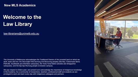 Thumbnail for New MLS Academics: Welcome to the Law Library