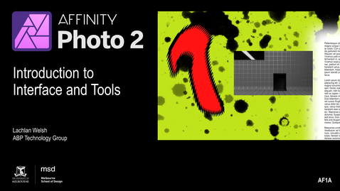 Thumbnail for AF1A - Affinity Photo - Introduction to Interface and Tools