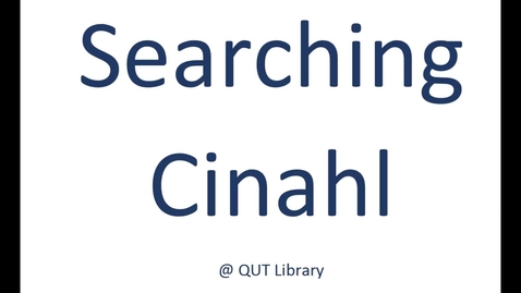Thumbnail for Searching CINAHL