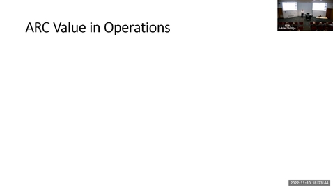 Thumbnail for ARC Value in Operations Launch Event Presentation (November, 2022)