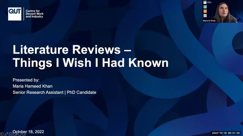 Thumbnail for Things I Wish I Had Known - Literature Reviews Seminar