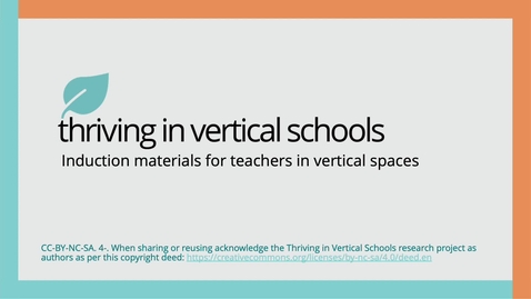 Thumbnail for Teacher induction - Thriving in Vertical Schools